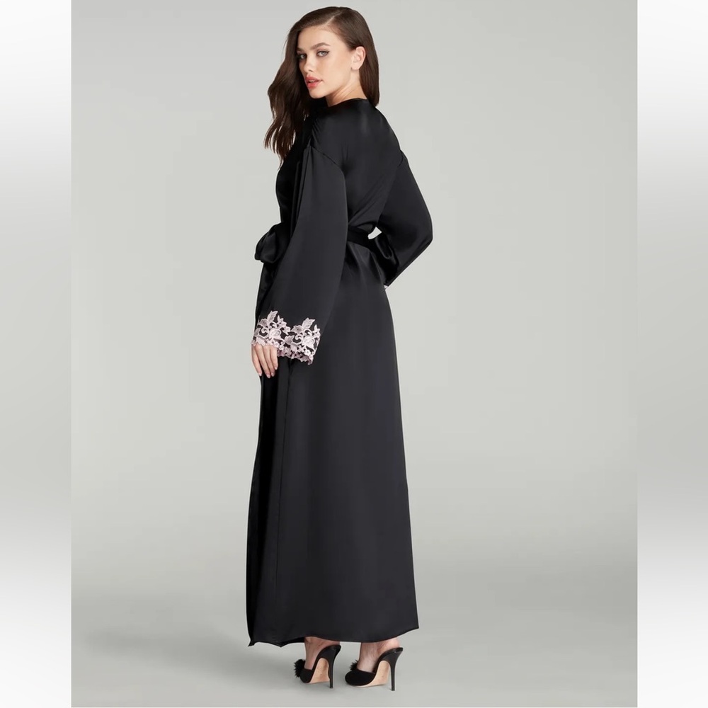 NWT Agent Provocateur 100% Silk Darina Dressing Gown Black Robe Luxury Lingerie